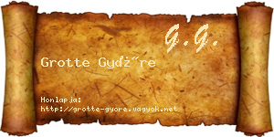 Grotte Györe névjegykártya